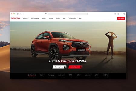 Toyota Taisor Landing page