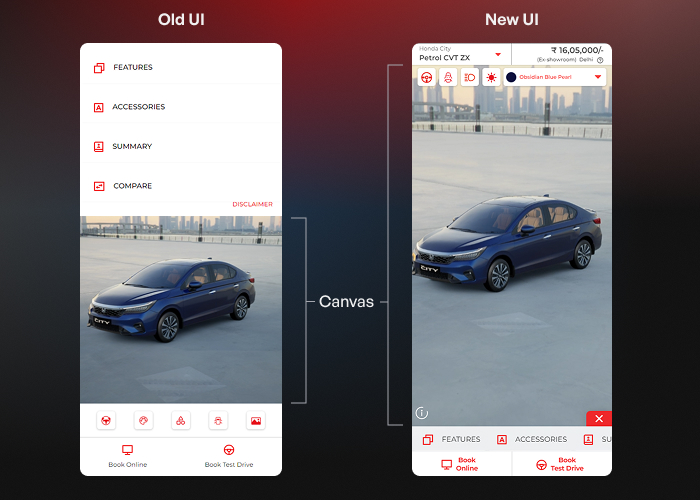 Mobile UI canvas